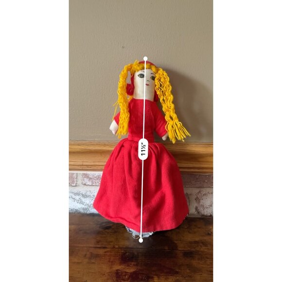Vintage 3 in 1 Rag Doll Granny  Red-Riding Hood & Wolf Quilted Fabric Lace Doll - Picture 15 of 16